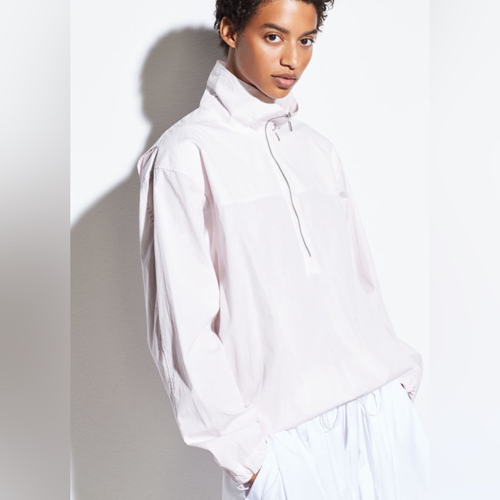 NWT Vince Half Zip Pullover Coat in Peony